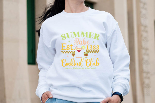 summer babe est. 1383 cocktail club sunsets shakes and sisterhood SVG Angelina750 