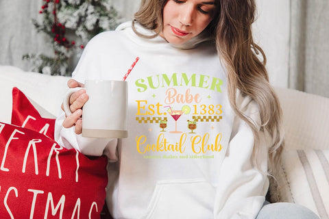 summer babe est. 1383 cocktail club sunsets shakes and sisterhood SVG Angelina750 