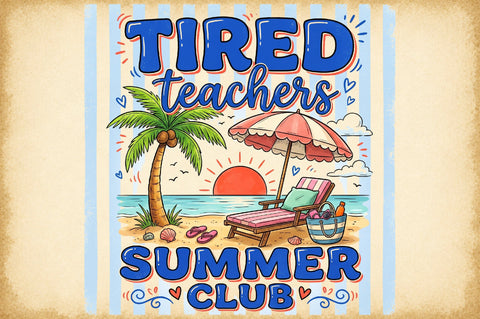 Summer Beach Chair Teacher PNG Sublimation designartist 