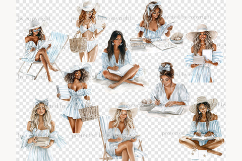 Summer Beach Clipart Collection | Planner Girl PNG SVG GlamArtZhanna 