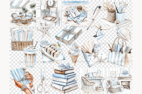 Summer Beach Clipart Collection | Planner Girl PNG SVG GlamArtZhanna 