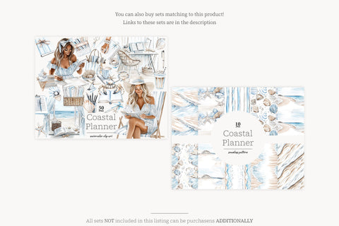 Summer Beach Clipart Collection | Planner Girl PNG SVG GlamArtZhanna 