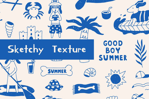 Summer Beach Dog Seamless Pattern & Digital Paper EPS JPG PNG Digital Pattern Rin Green 