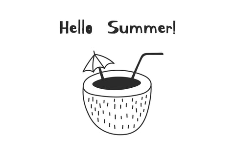 Summer Beach Doodles PNG Clipart Sublimation Rin Green 