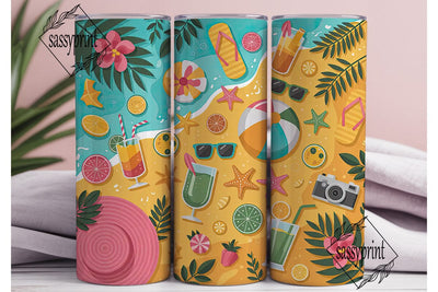 Summer Beach Fun 20oz Tumbler Wrap Sublimation sassyprint 