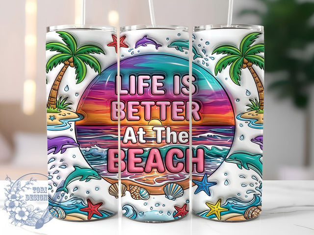 Summer Beach Life Sunset 20oz Tumbler, Summer Beach, Beach Life, Beach Sunset, Sunset Tumbler, 20oz Tumbler, Summer Tumbler, Tumbler Wrap Sublimation ToriDesigns 