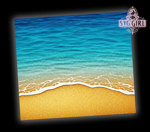 Summer Beach Lover Glitter Tumbler, Summer Tumbler Design, Glitter Tumbler, 20oz Sublimation Wrap, Tropical Drinkware, Beach Lover Gift, Vacation Tumbler Sublimation SvggirlplusArt 