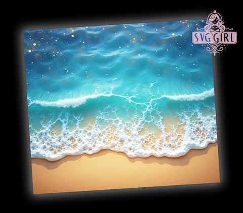 Summer Beach Lover Glitter Tumbler, Summer Tumbler Design, Glitter Tumbler, 20oz Sublimation Wrap, Tropical Drinkware, Beach Lover Gift, Vacation Tumbler Sublimation SvggirlplusArt 