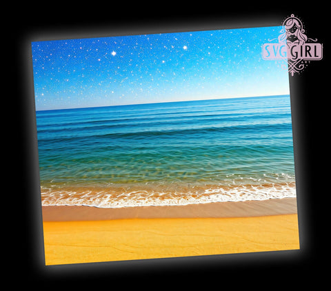 Summer Beach Lover Glitter Tumbler, Summer Tumbler Design, Glitter Tumbler, 20oz Sublimation Wrap, Tropical Drinkware, Beach Lover Gift, Vacation Tumbler Sublimation SvggirlplusArt 