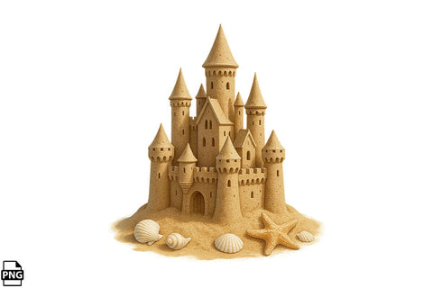 Summer Beach Sand Castle PNG Clipart Bundle Printable File Sublimation Creativedesigntee 