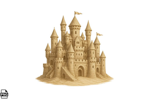 Summer Beach Sand Castle PNG Clipart Bundle Printable File Sublimation Creativedesigntee 