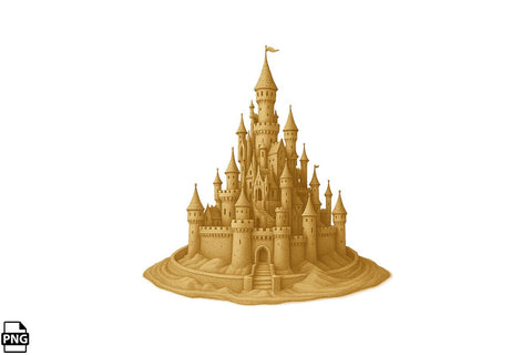 Summer Beach Sand Castle PNG Clipart Bundle Printable File Sublimation Creativedesigntee 