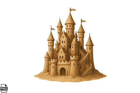 Summer Beach Sand Castle PNG Clipart Bundle Printable File Sublimation Creativedesigntee 