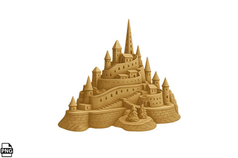 Summer Beach Sand Castle PNG Clipart Bundle Printable File Sublimation Creativedesigntee 