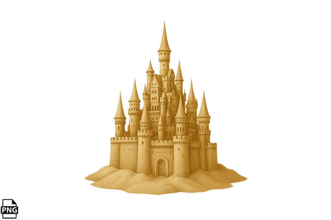 Summer Beach Sand Castle PNG Clipart Bundle Printable File Sublimation Creativedesigntee 