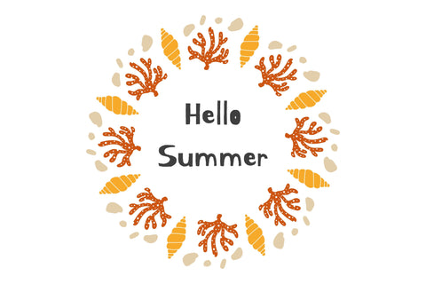 Summer Beach Seashell Wreaths Sublimation Rin Green 