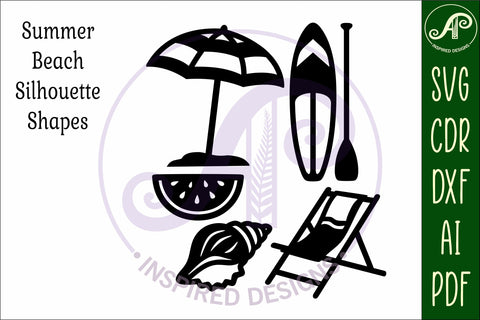 Summer Beach silhouettes laser cut out 6 SVG APInspireddesigns 