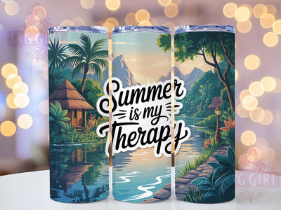 Summer Beach Therapy 20oz Tumbler, Summer Tumbler Wrap, Beach Therapy Sublimation, 20oz Skinny Tumbler, Summer Quotes PNG, Vacation Mood Art, Coastal Vibes Design, Relaxing Beach Graphic Sublimation SvggirlplusArt 