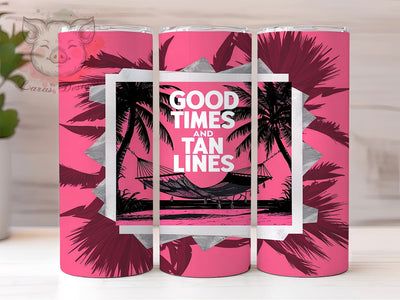 Summer Beach Vibes 20oz Tumbler Png, Straight & Tapered Tumbler Png, Good Times Tan Lines Tumbler Png, Digital Download PNG Sublimation Lara' s Designs 