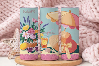 Summer Beach Vibes 20oz Tumbler Wrap Sublimation DesignSVG 