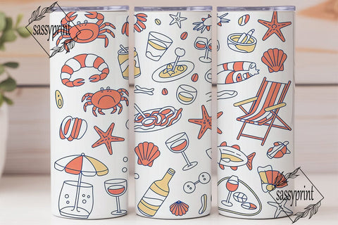 Summer Beach Vibes 20oz Tumbler Wrap Sublimation sassyprint 