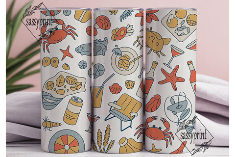 Summer Beach Vibes 20oz Tumbler Wrap Sublimation sassyprint 