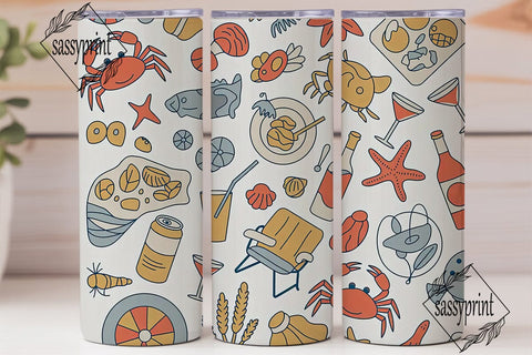 Summer Beach Vibes 20oz Tumbler Wrap Sublimation sassyprint 