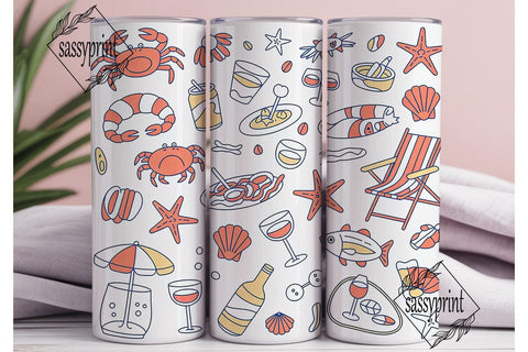 Summer Beach Vibes 20oz Tumbler Wrap Sublimation sassyprint 