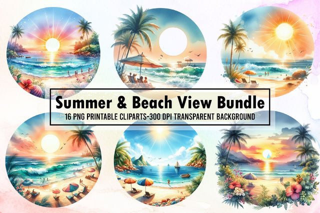 Summer & Beach View Sublimation Bundle Sublimation designartist 