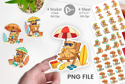 Summer Bear Sticker Sublimation artnoy 