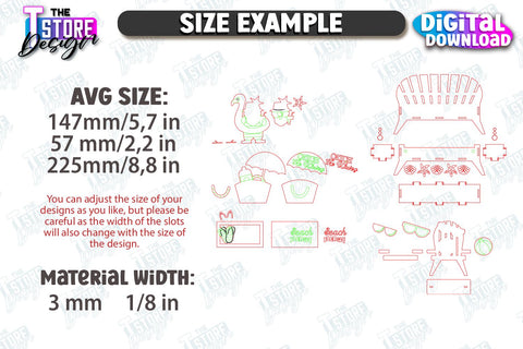 Summer Bench Signs Laser Cut Bundle | Summer Vibe | Summer Stands with Elements | CNC Files SVG The T Store Design 