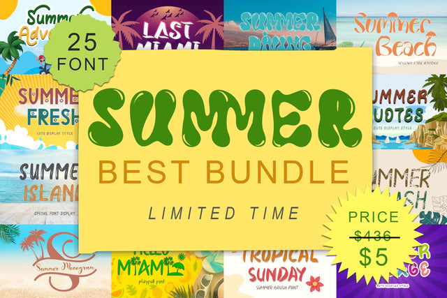 Summer Best Bundle Font Prasetya Letter 