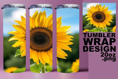 Summer Blossom Burst Tumbler Design - Realistic Sublimation afrosvg 