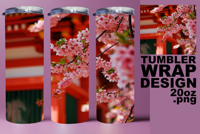 Summer Blossom Tumbler Wrap - Realistic Design Sublimation afrosvg 