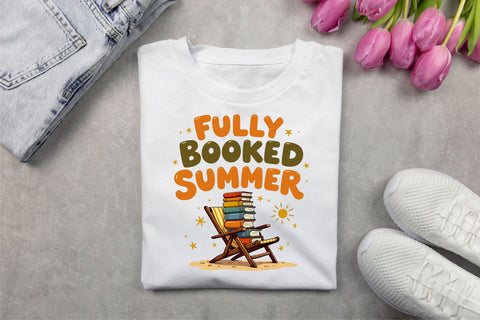 Summer Bookish Hand-Drawn PNG Bundle | Book Lover Sublimation Designs, Reading Club Shirt PNG, Books and Coffee Graphic Collection Sublimation FloridPrintables 