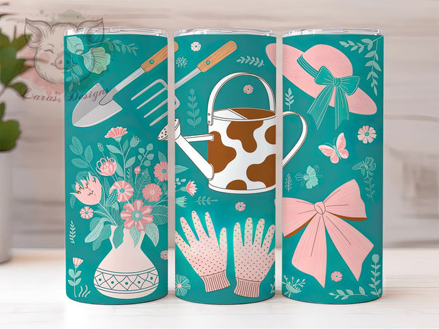 Summer Botanical Garden Tumbler, Summer Garden Tumbler, Stylish 20oz Wrap, Sublimation Design, Trendy Gift Idea, Rustic Gardening Wrap, Botanical Garden Tumbler Sublimation Lara' s Designs 