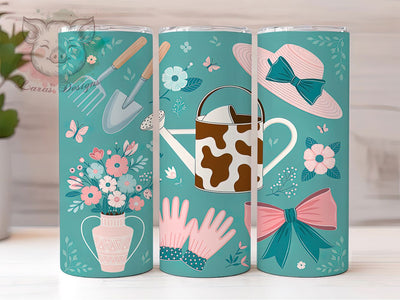 Summer Botanical Garden Tumbler, Summer Garden Tumbler, Stylish 20oz Wrap, Sublimation Design, Trendy Gift Idea, Rustic Gardening Wrap, Botanical Garden Tumbler Sublimation Lara' s Designs 