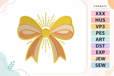 Summer Bow Sunshine Ribbon Embroidery Design Embroidery/Applique DESIGNS sg embroidery 