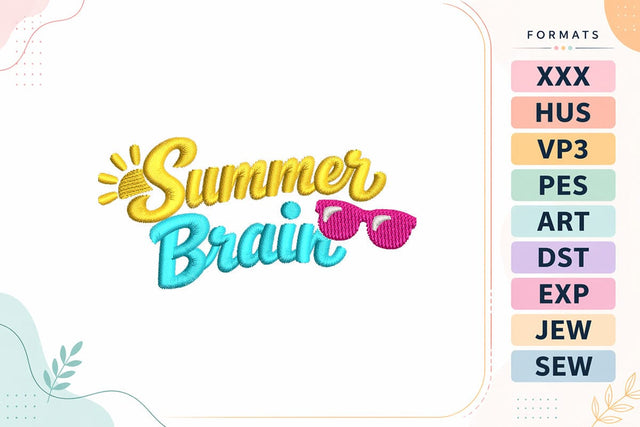 Summer Brain Embroidery Design Embroidery/Applique DESIGNS sg embroidery 