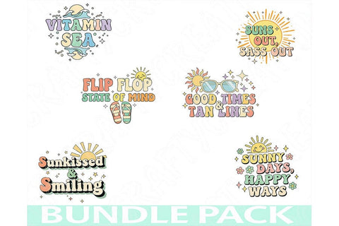 Summer Bright And Fun Png Bundle, Sunkissed And Smiling, Flip Flop State of Mind, Good Times & Tan Lines, Tropical Digital Sublimation Pngs SVG TiffsCraftyCreations 