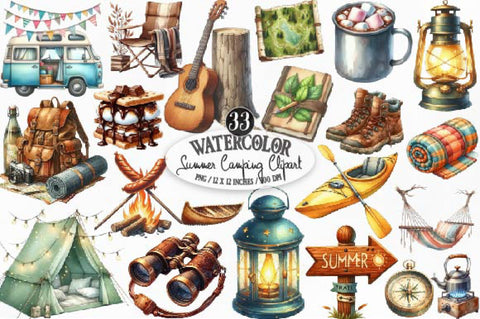 Summer Camping Clipart Sublimation SVGista 