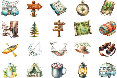 Summer Camping Clipart Sublimation SVGista 