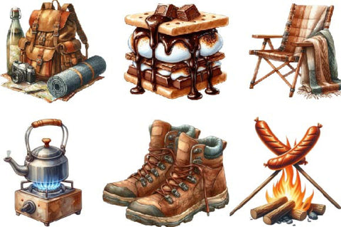 Summer Camping Clipart Sublimation SVGista 