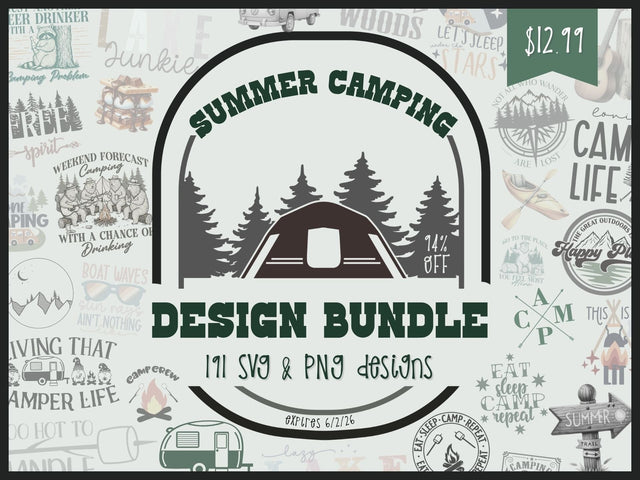 Summer Camping Design Bundle [94%off Reg.$255] Bundle So Fontsy Design Shop 