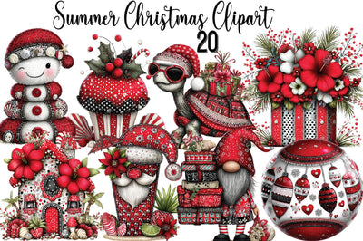 Summer Christmas PNG Clipart Sublimation SVGArt 