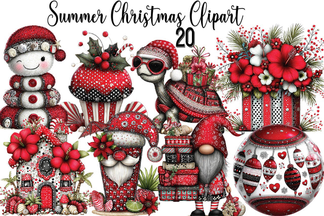 Summer Christmas PNG Clipart Sublimation SVGArt 