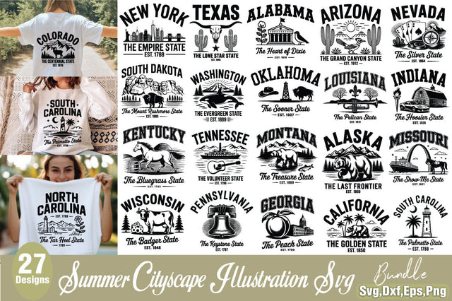 Summer Cityscape Illustration SVG SVG Angelina750 