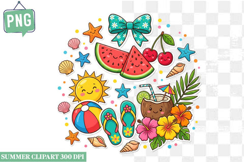 Summer Clipart Bundle,Beach Sublimation Bundle,Summer,Beach,Summer png,Beach Clipart png,summer clipart, summer png, tropical clipart, beach png, flamingo clipart Sublimation BlackCatsMedia 