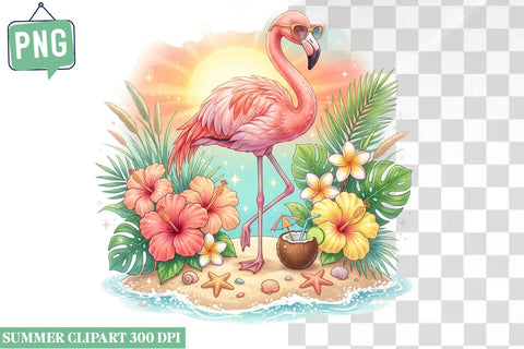 Summer Clipart Bundle,Beach Sublimation Bundle,Summer,Beach,Summer png,Beach Clipart png,summer clipart, summer png, tropical clipart, beach png, flamingo clipart Sublimation BlackCatsMedia 