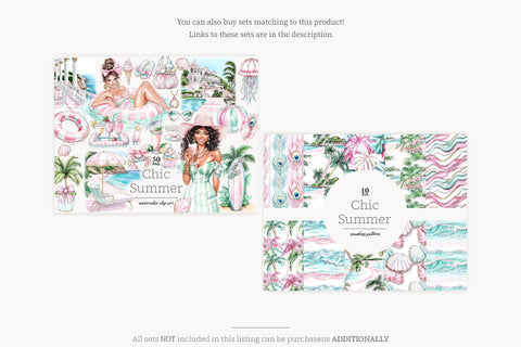 Summer Clipart | Pink Glam Vacation | Resort Pool | Tropical SVG GlamArtZhanna 